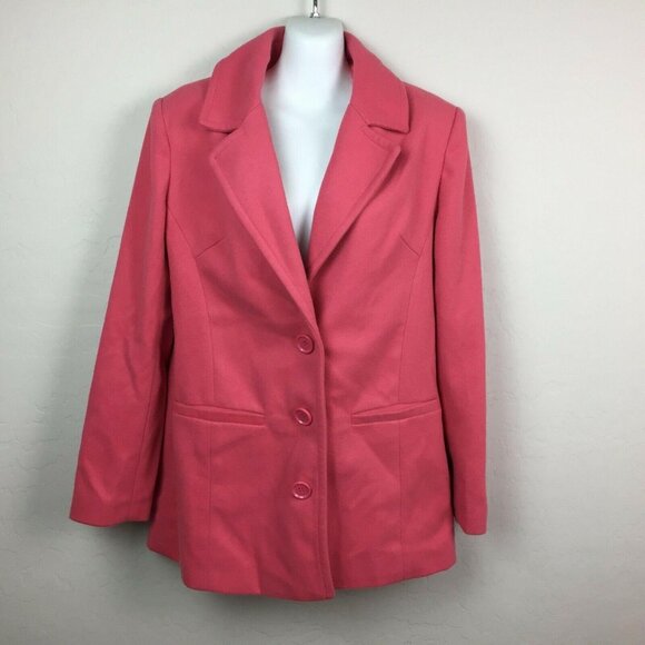 Thread & Supply Womens Salmon Pink Blazer Coat Work Office  Winter Size Medium - Picture 2 of 7